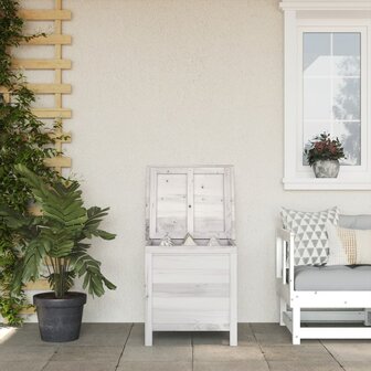 Tuinbox 50x49x56,5 cm massief vurenhout wit 1