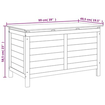 Tuinbox 99x49,5x58,5 cm massief vurenhout wit 8