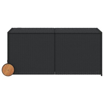 Tuinbox met wielen 283 L poly rattan zwart 4