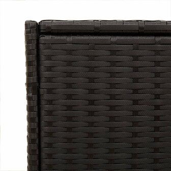 Tuinbox met wielen 283 L poly rattan zwart 9