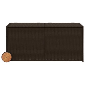 Tuinbox met wielen 283 L poly rattan bruin 4
