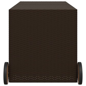 Tuinbox met wielen 283 L poly rattan bruin 5