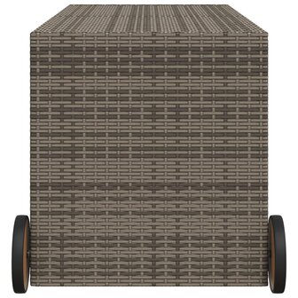 Tuinbox met wielen 283 L poly rattan grijs 5
