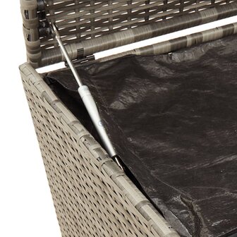 Tuinbox met wielen 283 L poly rattan grijs 8
