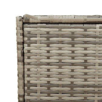 Tuinbox met wielen 283 L poly rattan grijs 9