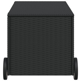 Tuinbox met wielen 190 L poly rattan zwart 5