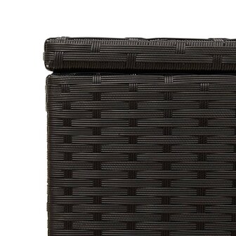 Tuinbox met wielen 190 L poly rattan zwart 9