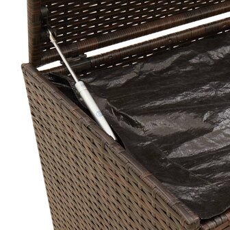 Tuinbox met wielen 190 L poly rattan bruin 8