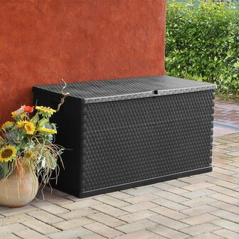 Tuinbox 120x56x63 cm polypropeen rattan antracietkleurig 3