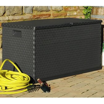 Tuinbox 120x56x63 cm polypropeen rattan antracietkleurig 4