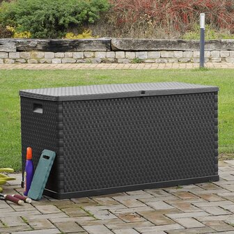 Tuinbox 120x56x63 cm polypropeen rattan antracietkleurig 5