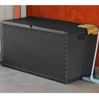 Tuinbox 120x56x63 cm polypropeen rattan antracietkleurig 6