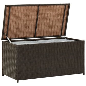 Tuinbox 100x50x50 cm poly rattan bruin 1