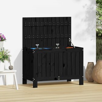Tuinbox 76x42,5x54 cm massief grenenhout zwart 1