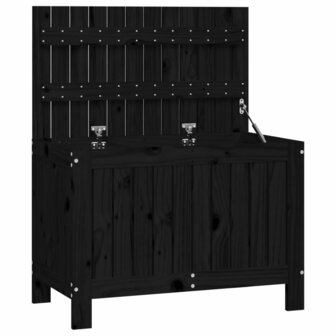 Tuinbox 76x42,5x54 cm massief grenenhout zwart 2
