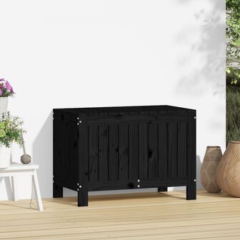 Tuinbox 76x42,5x54 cm massief grenenhout zwart 3