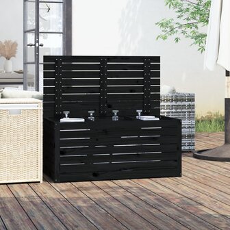 Tuinbox 101x50,5x46,5 cm massief grenenhout zwart 3