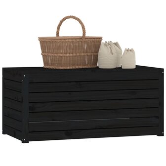 Tuinbox 101x50,5x46,5 cm massief grenenhout zwart 4
