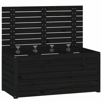 Tuinbox 101x50,5x46,5 cm massief grenenhout zwart 6
