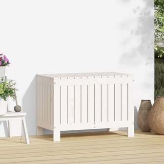 Tuinbox 76x42,5x54 cm massief grenenhout wit 3