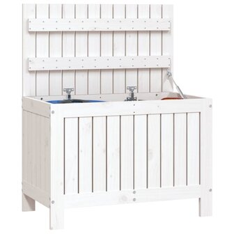 Tuinbox 76x42,5x54 cm massief grenenhout wit 4
