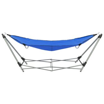 Hangmat met inklapbare standaard blauw 3