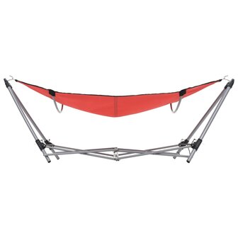 Hangmat met inklapbare standaard rood 4