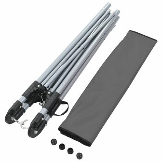 Hangmat met inklapbare standaard grijs 9