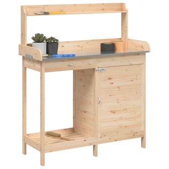Oppottafel met kast 110,5x45x124,5 cm massief vurenhout 4