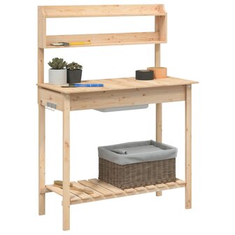 Oppottafel met spoelbak 147,5x44x139,5 cm massief vurenhout 4