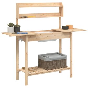 Oppottafel met spoelbak 147,5x44x139,5 cm massief vurenhout 5
