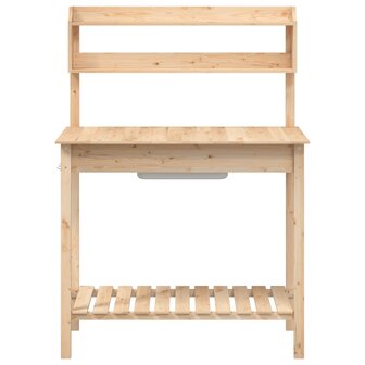 Oppottafel met spoelbak 147,5x44x139,5 cm massief vurenhout 7