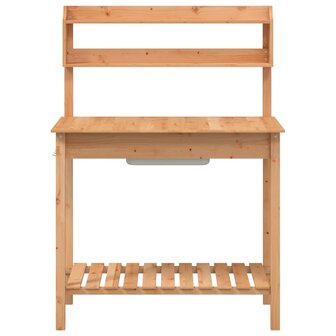 Oppottafel met spoelbak 147,5x44x139,5 cm vurenhout bruin 7