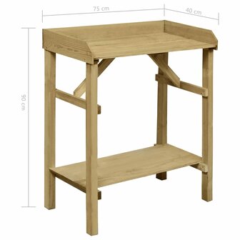 Oppottafel 75x40x90 cm ge&iuml;mpregneerd grenenhout 7