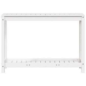 Oppottafel met schap 108x35x75 cm massief grenenhout wit 5