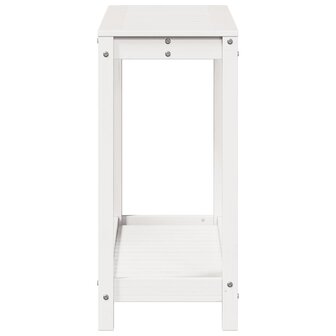 Oppottafel met schap 108x35x75 cm massief grenenhout wit 6