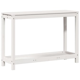 Oppottafel met schap 108x35x75 cm massief grenenhout wit 7