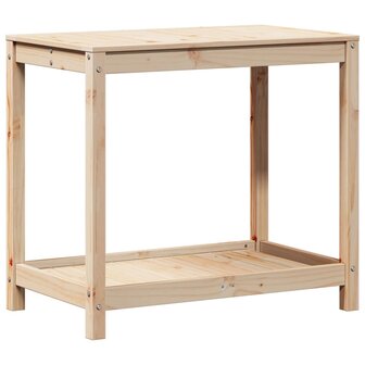 Oppottafel met schap 82,5x50x75 cm massief grenenhout 7