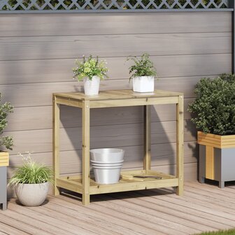 Oppottafel met schap 82,5x50x75 cm ge&iuml;mpregneerd grenenhout 3