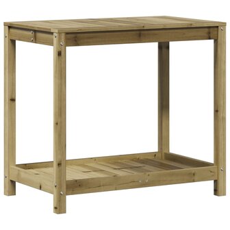 Oppottafel met schap 82,5x50x75 cm ge&iuml;mpregneerd grenenhout 7