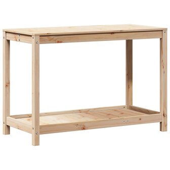 Oppottafel met schap 108x50x75 cm massief grenenhout 7