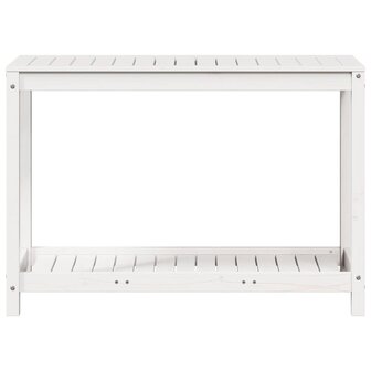 Oppottafel met schap 108x50x75 cm massief grenenhout wit 5