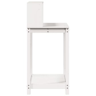 Oppottafel met schappen 82,5x50x109,5 cm massief grenenhout wit 6