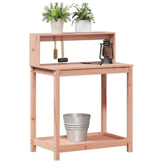 Oppottafel met schappen 82,5x50x109,5 cm massief douglashout 4
