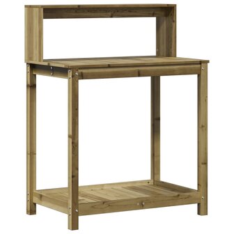 Oppottafel met schappen 82,5x50x109,5 cm ge&iuml;mpregneerd hout 2