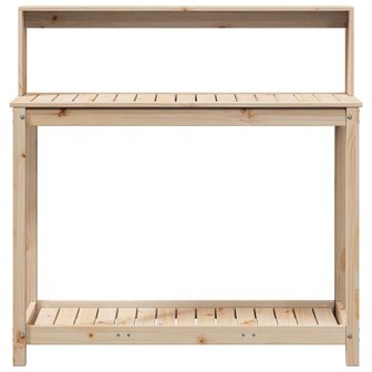 Oppottafel met schappen 108x50x109,5 cm massief grenenhout 5