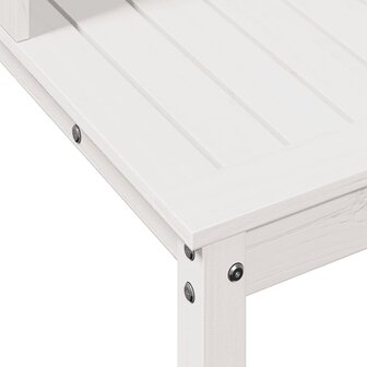 Oppottafel met schappen 108x50x109,5 cm massief grenenhout wit 8