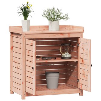 Oppottafel met schappen 82,5x50x86,5 cm massief douglashout 4
