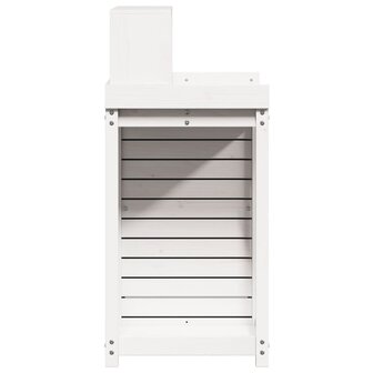 Oppottafel met schappen 82,5x50x109,5 cm massief grenenhout wit 6