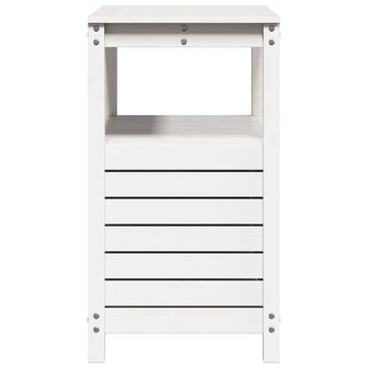 Oppottafel met schappen 82,5x45x81 cm massief grenenhout wit 6